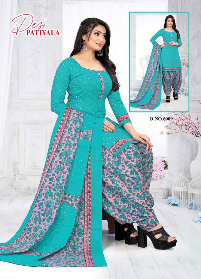 Ganesha Desi Patiyala 6 Printed Readymade Suits Catalog
